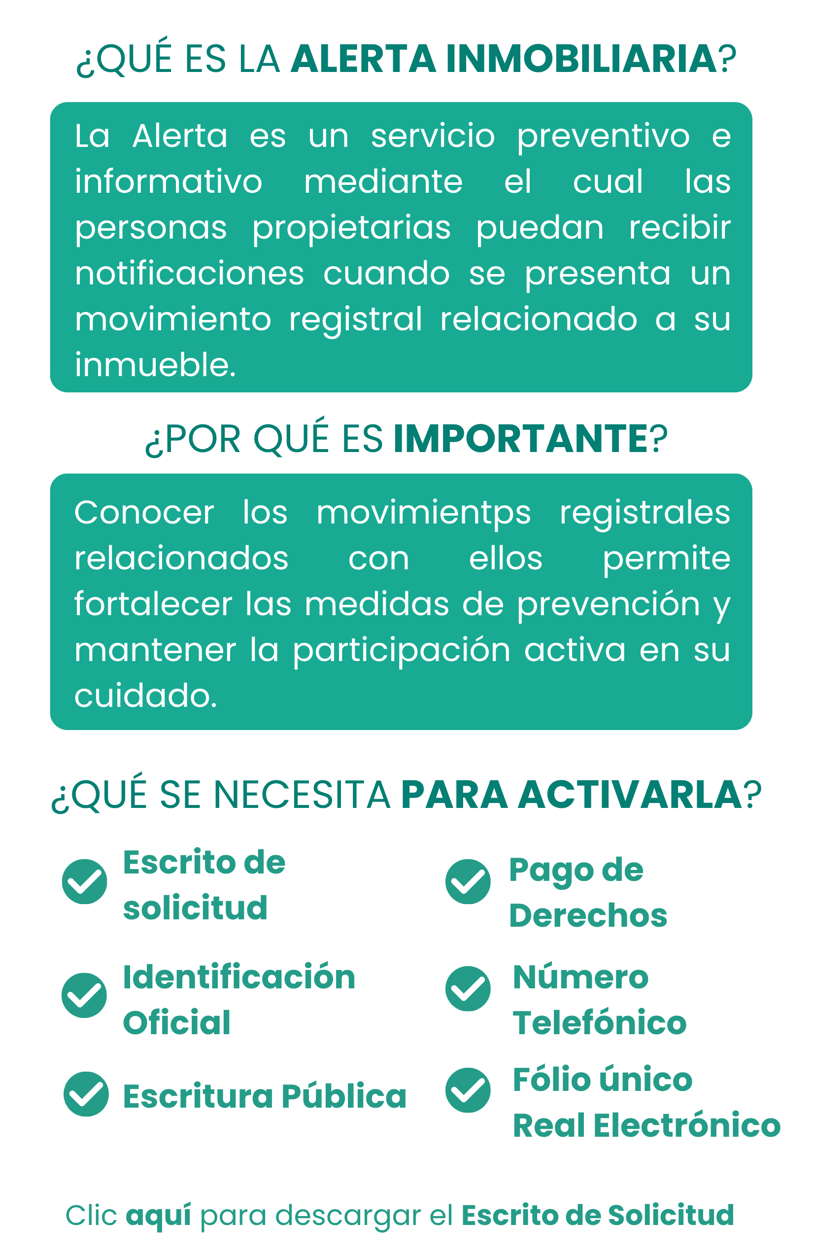 Requisitos para la Alerta Registral